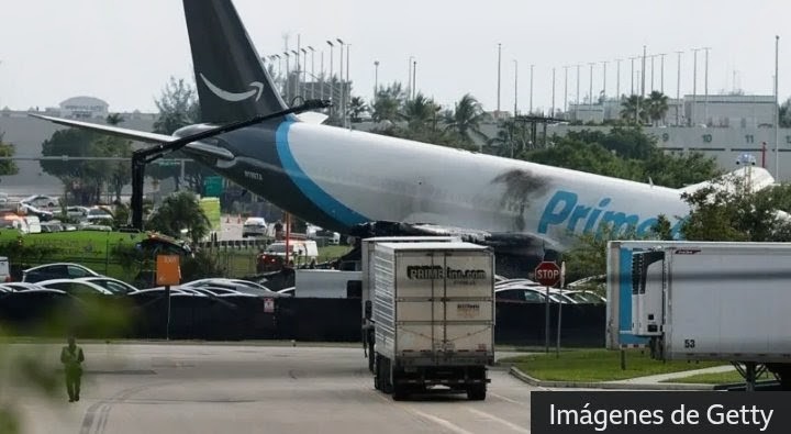 Se inicia una investigación para determinar por qué un avión de carga se salió de la pista en Miami.
